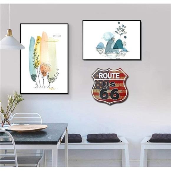 US Route 66 Signs Vintage Metal Road Signs Wall Decor (US Flag Road Street Sign) - Picture 4 of 6